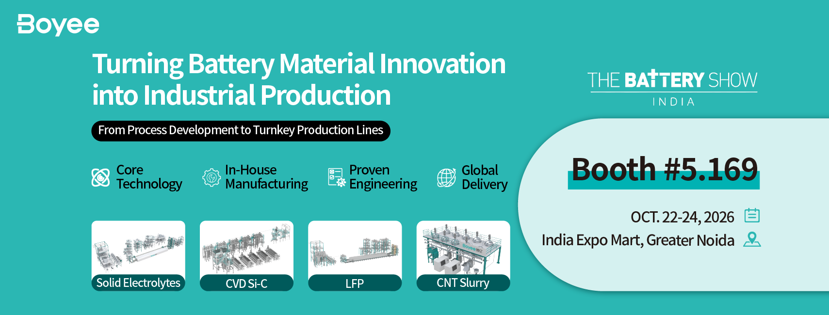 Boyee Industrial은 배터리 쇼 2026 India에서 부스를 방문하기를 환영합니다. Boyee Industrial은 배터리 쇼 2026 India에서 부스를 방문하기를 환영합니다.